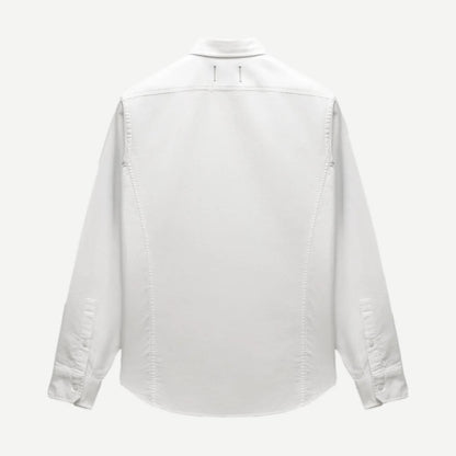 Cotton Oxford Windsor Standard Shirt - White