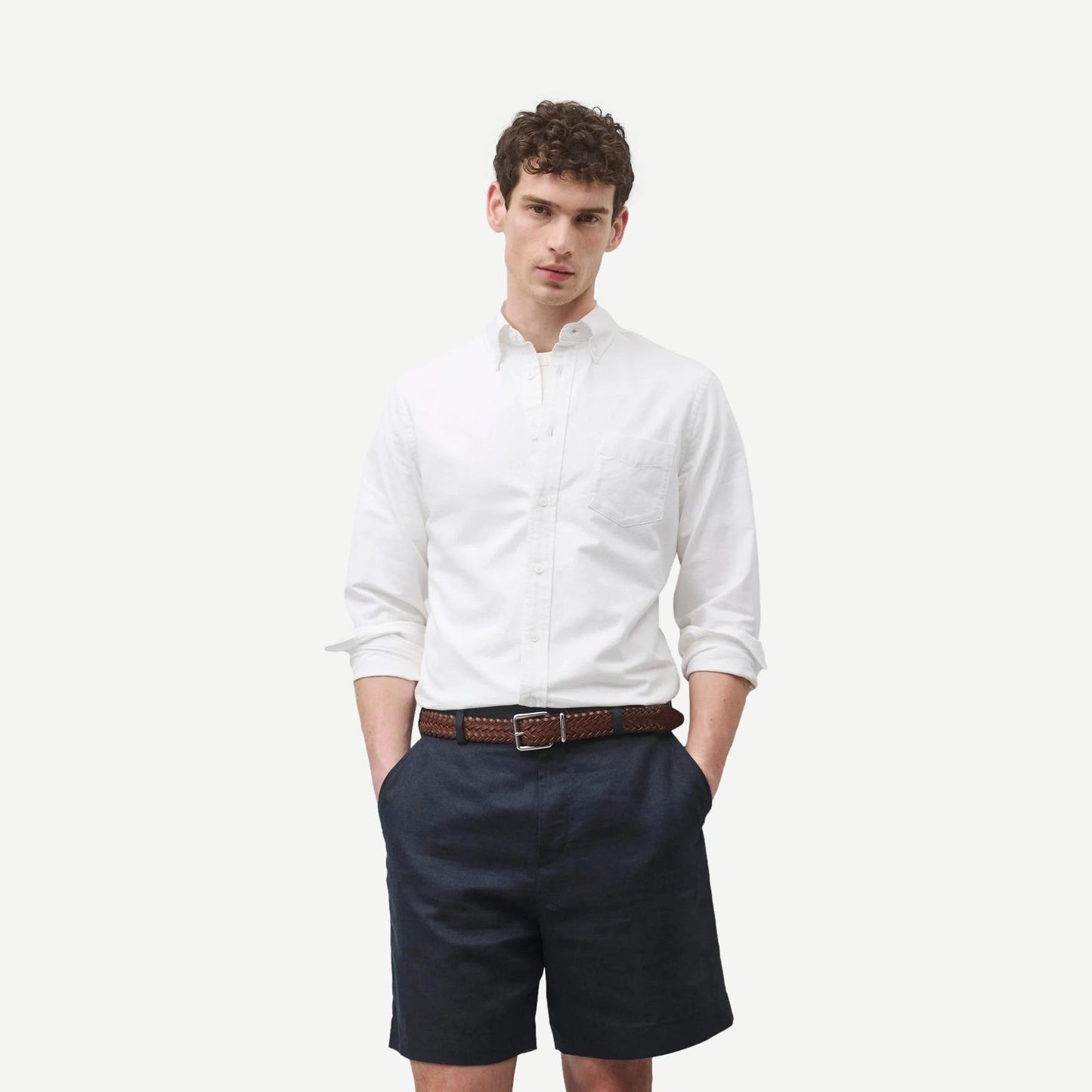 Cotton Oxford Windsor Standard Shirt - White