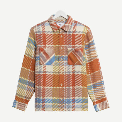 Wax London Bude Check Pastel Multi overshirt featuring a vibrant check pattern and a relaxed fit.