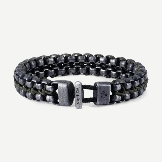 Double-strand Venetian chain bracelet in Army/Vintage style by Pig & Hen, featuring 7mm links with a classic, textured finish.