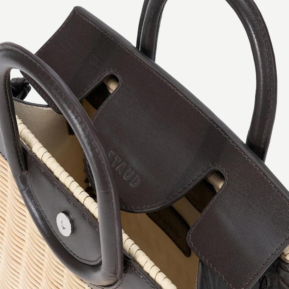 Maude Mini Wicker Carryall - Natural/Espresso