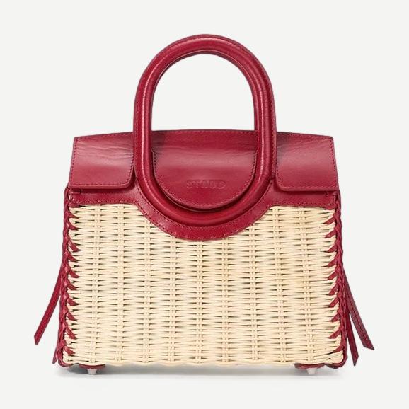 Maude Mini Wicker Carryall - Natural/Rouge