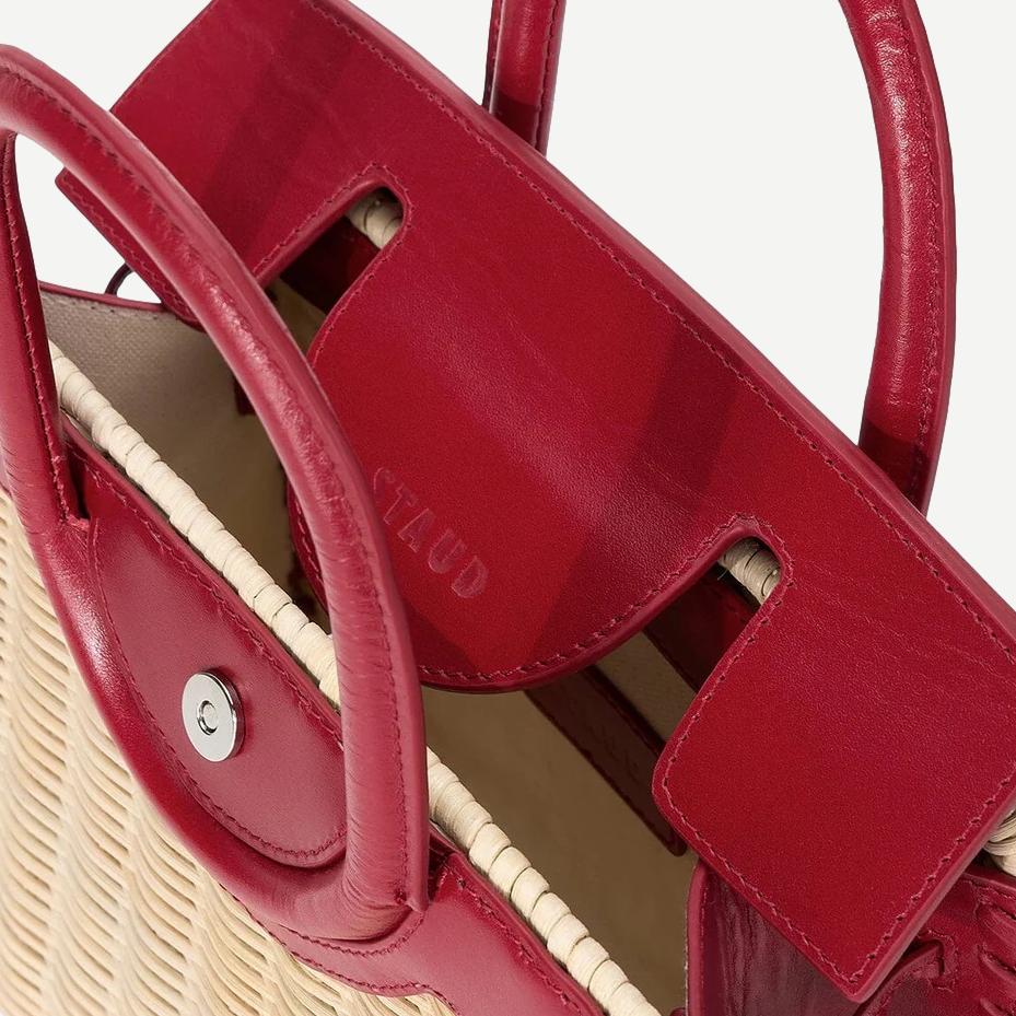 Maude Mini Wicker Carryall - Natural/Rouge