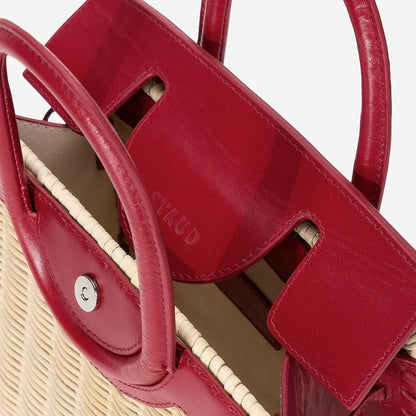 Maude Mini Wicker Carryall - Natural/Rouge