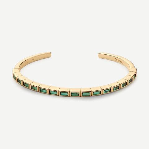 Multi Valor Cuff - Gold Vermeil/Lab Emerald - Galvanic.co