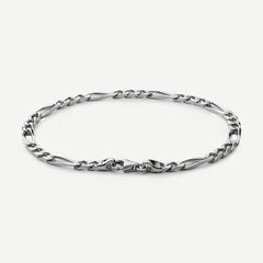 3mm Figaro Chain Bracelet - Sterling Silver - Galvanic.co