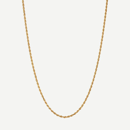 2.4mm Rope Chain Necklace - Gold Vermeil 24in - Galvanic.co