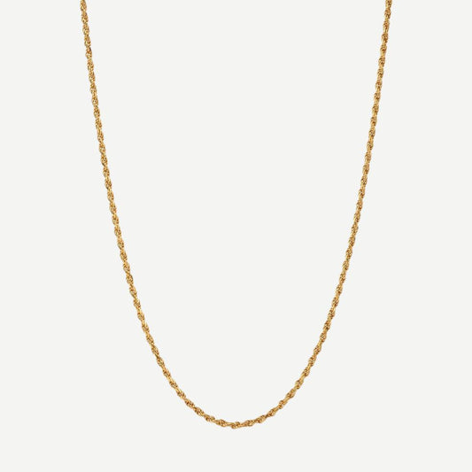 2.4mm Rope Chain Necklace - Gold Vermeil 24in - Galvanic.co