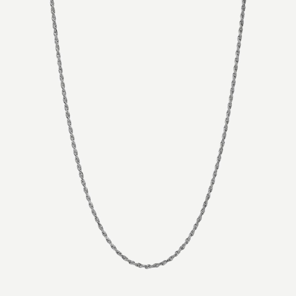 2.4mm Rope Chain Necklace - Sterling Silver 24in - Galvanic.co