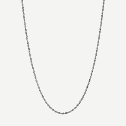 2.4mm Rope Chain Necklace - Sterling Silver 24in - Galvanic.co