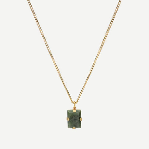 Lennox Jasper Green Necklace - Gold Vermeil 18in. - Galvanic.co