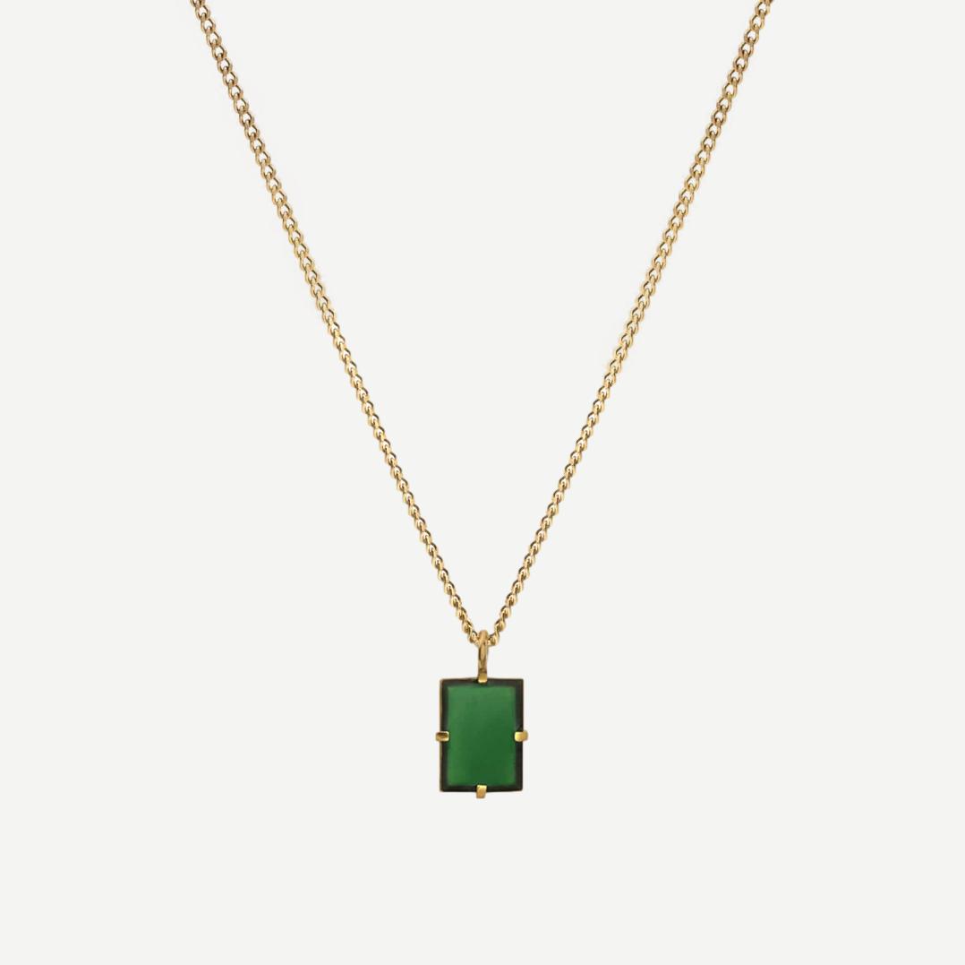 Lennox Pendant Necklace w/Enamel - Gold Vermeil 18in. - Galvanic.co