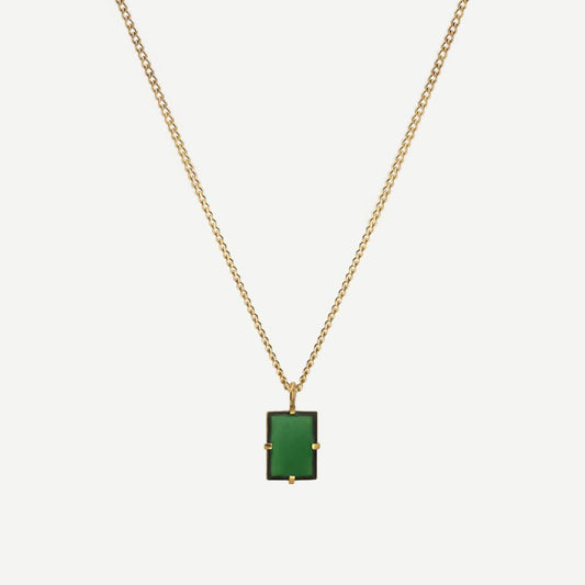 Lennox Pendant Necklace w/Enamel - Gold Vermeil 18in. - Galvanic.co