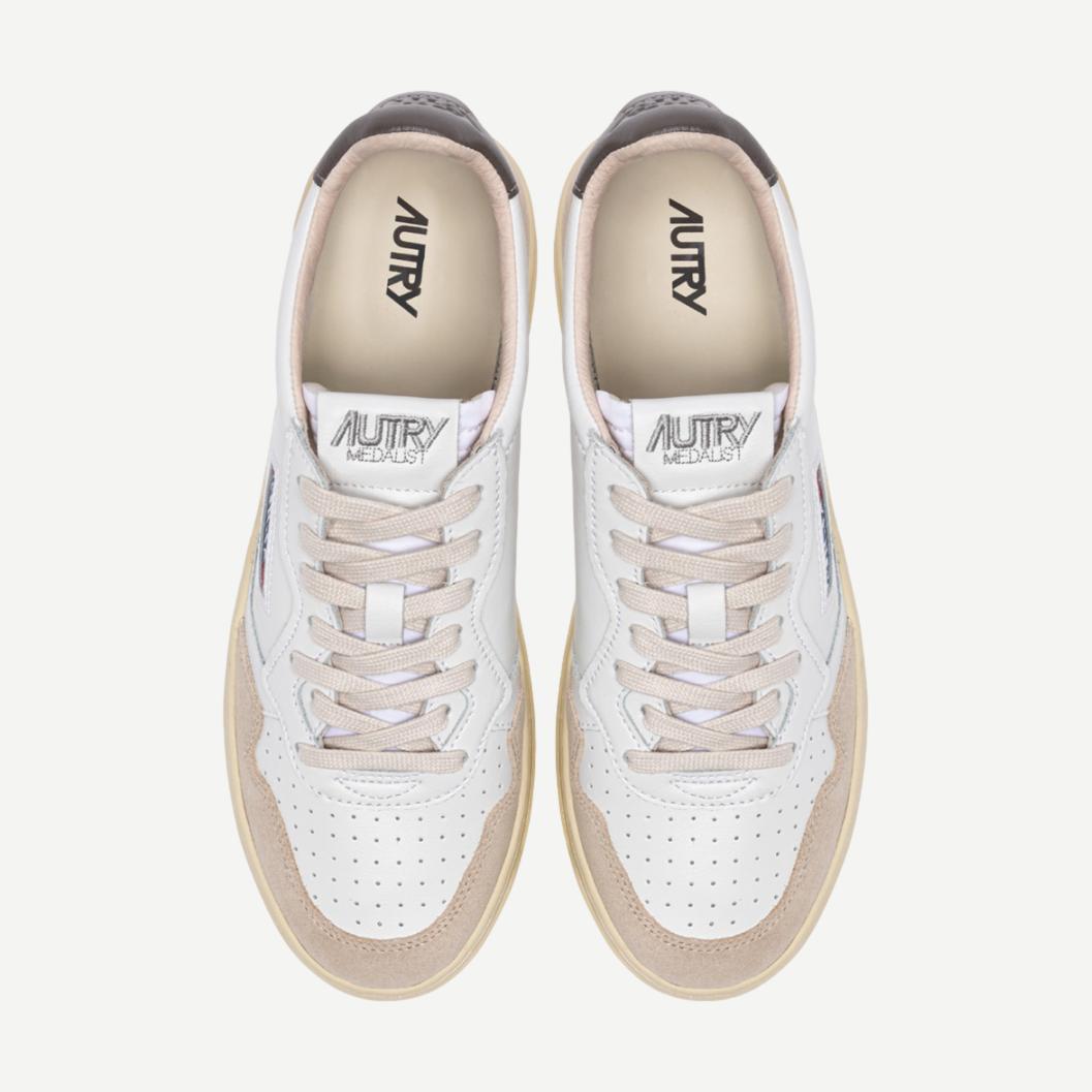 Medalist Low Woman - Leather/Suede White/Morel - Galvanic.co