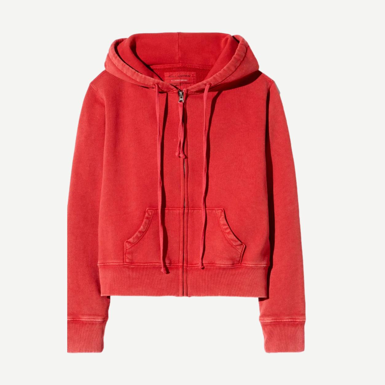 Callie Zip Up Hoodie - Washed Red