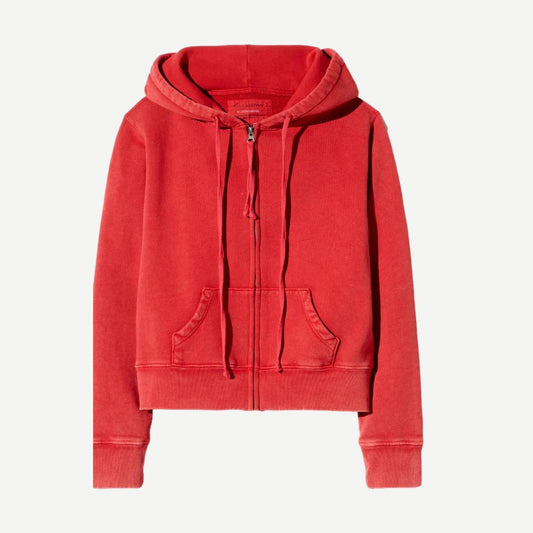 Callie Zip Up Hoodie - Washed Red