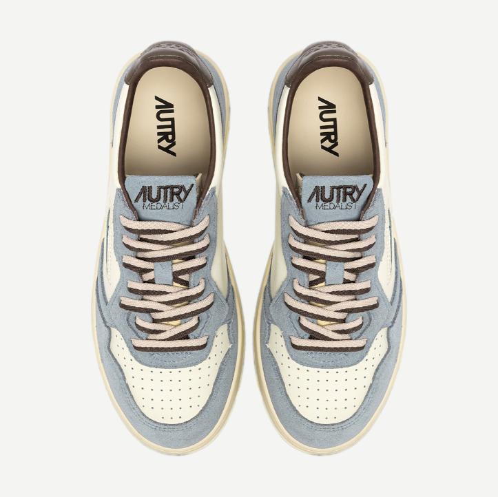 Medalist Low M Leath/Suede - White/AtlBlue