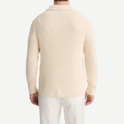 Spring Shaker L/S Polo - Bone - Galvanic.co