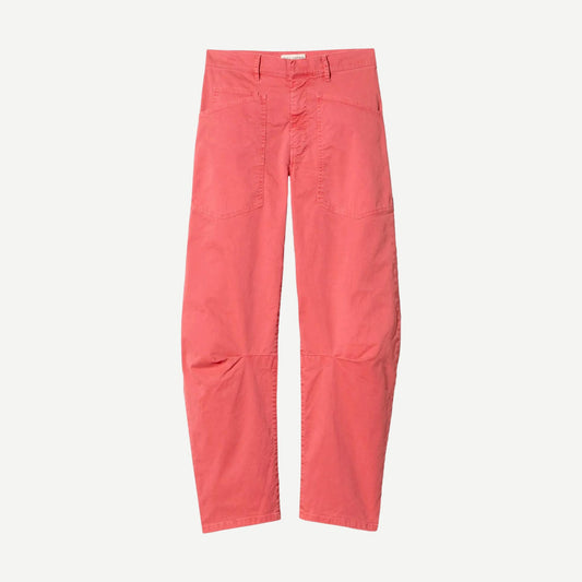Nili Lotan Shon Pant in vintage washed faded red, showcasing relaxed fit and soft fabric with faded red color and classic style.