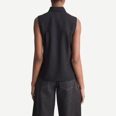 Sleeveless Button Down - Black - Galvanic.co