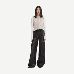 Sofie Faux Leather Wide-Leg - Black - Galvanic.co