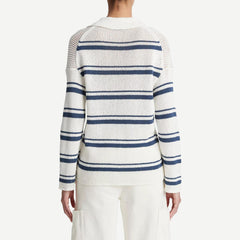 Racked Ribbed Stripe Pullover - Off White Combo - Galvanic.co