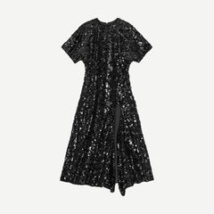 Velvet Sequins Long Dress - Black - Galvanic.co