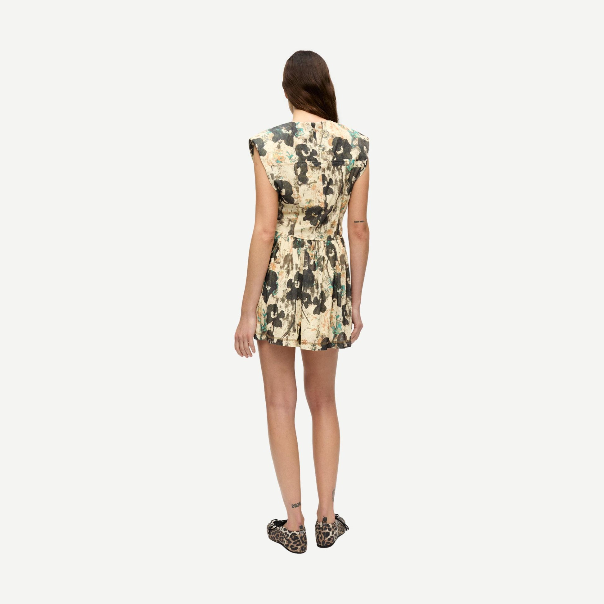 Printed Marl Mesh Corset Mini Dress - Afterglow - Galvanic.co