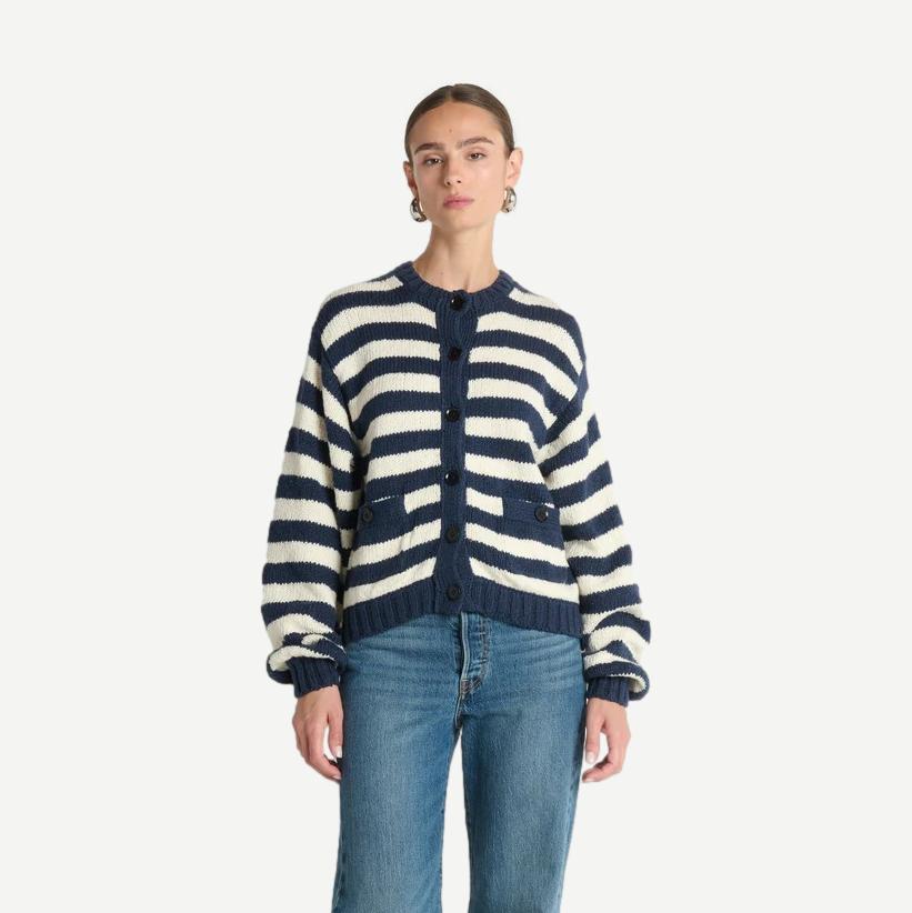 Tessa Cardigan - Marine Sripe - Galvanic.co