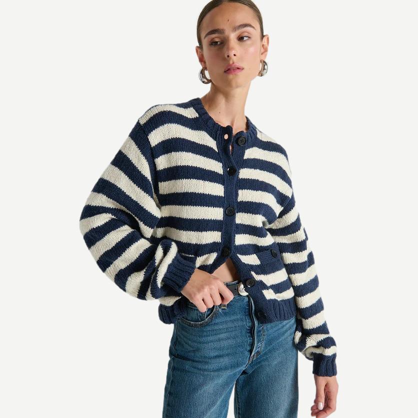 Tessa Cardigan - Marine Sripe - Galvanic.co