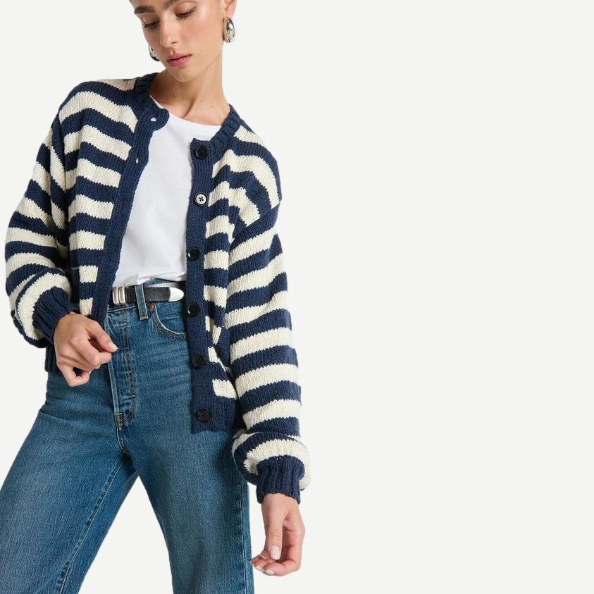 Tessa Cardigan - Marine Sripe - Galvanic.co