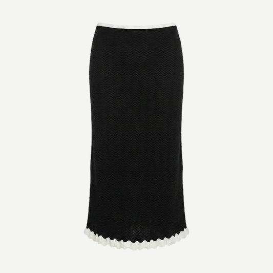 Black The Diana Skirt by Solid and Striped featuring a sleek, fitted silhouette and stylish design.
