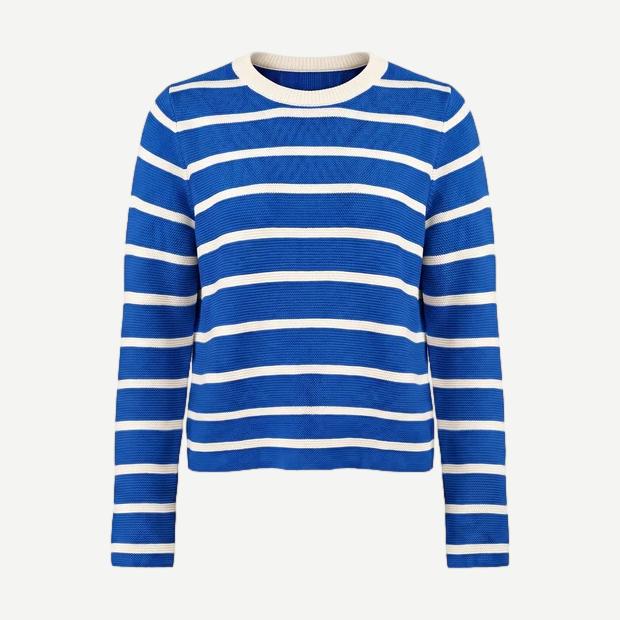 The Hudson Sweater - Olympian Blue Stripe