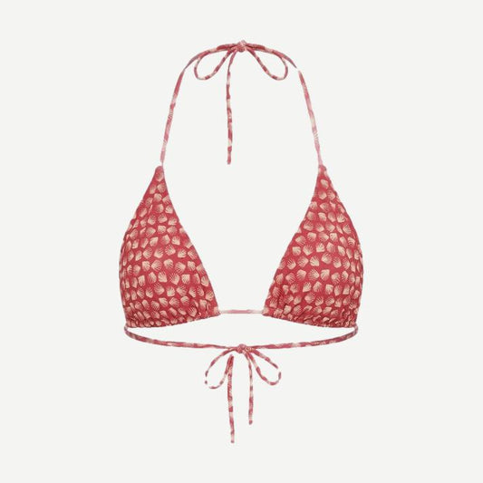 Solid and Striped Ines Top swimwear with shell print, featuring a stylish and comfortable design for beach or pool wear.
