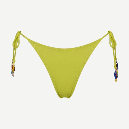 Solid and Striped Iris Bottom swimwear in guava color, featuring a stylish, high-waisted design with seamless coverage.