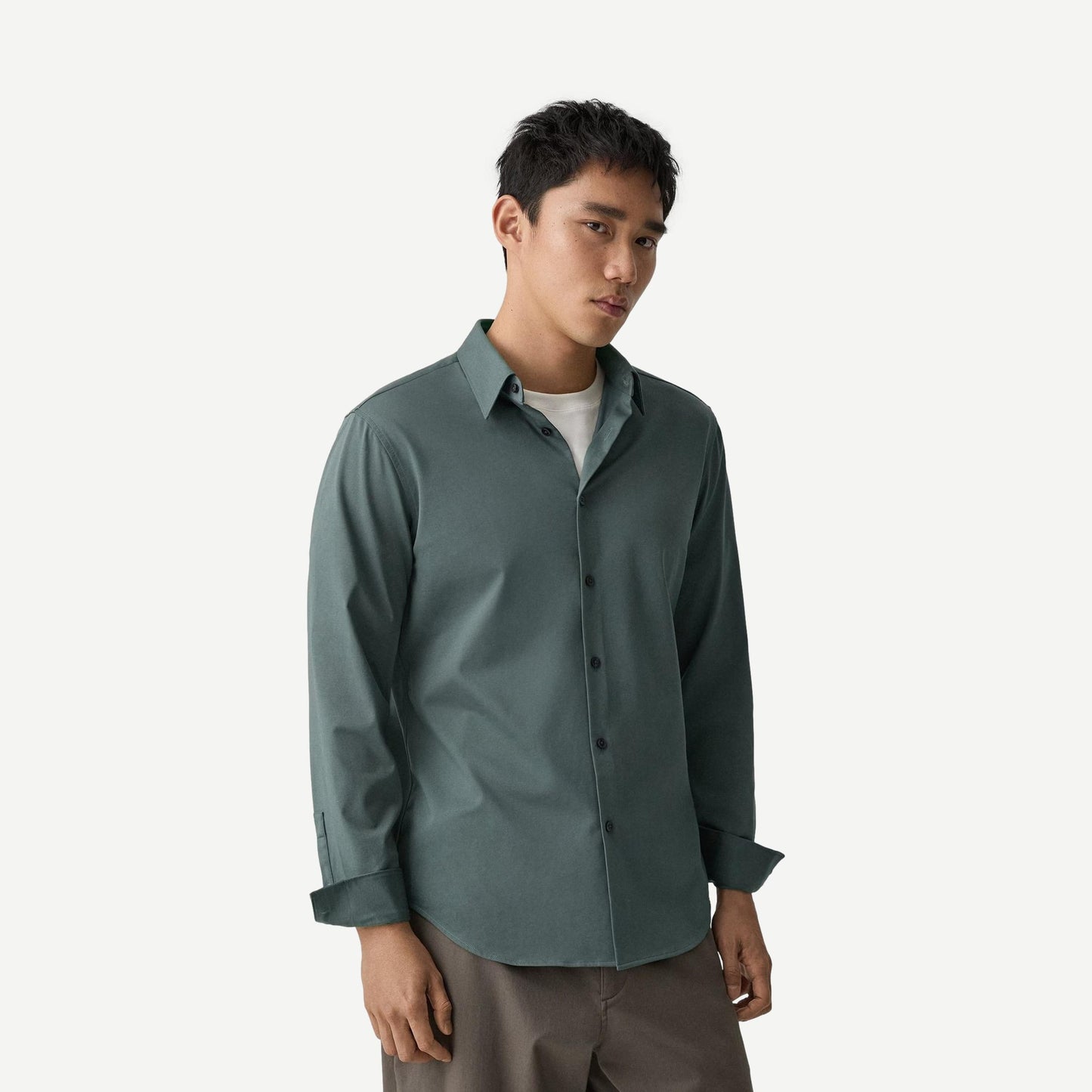 Sylvain Structure L/S Button Down - Light Pine Grove