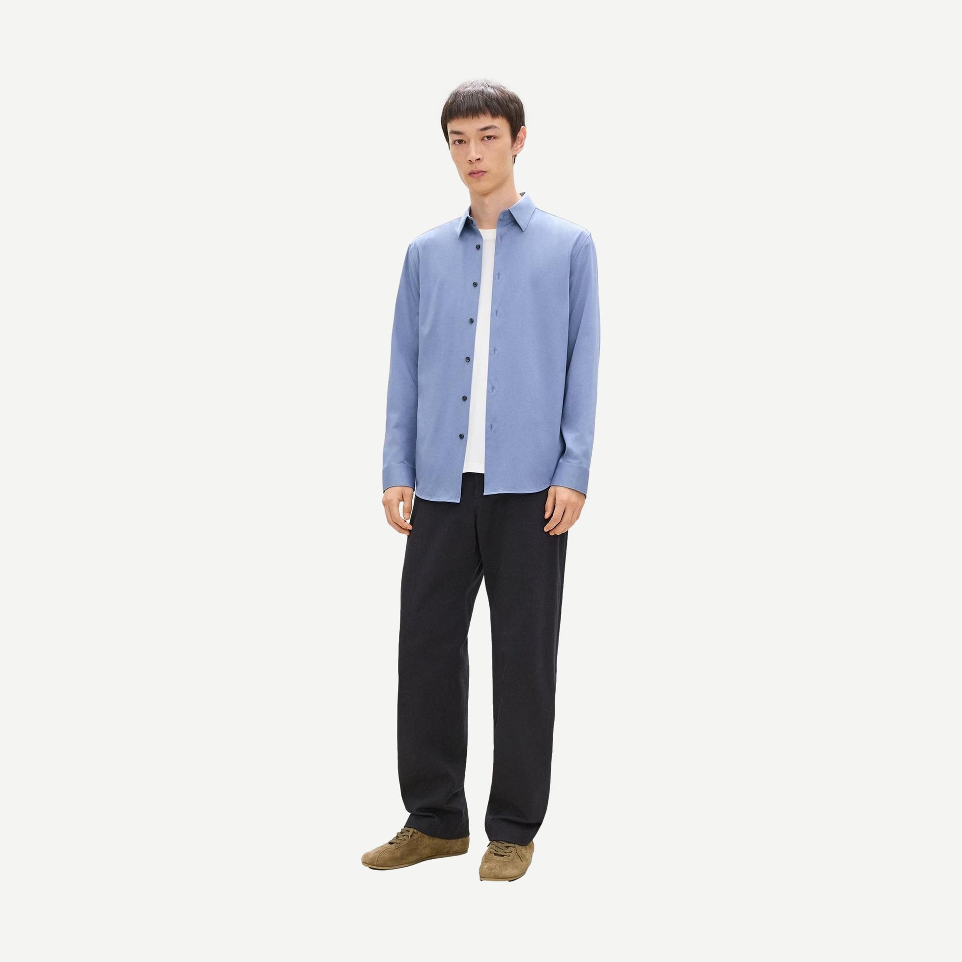 Sylvain ND. Structure L/S Shirt - Light Dusk Blue - Galvanic.co
