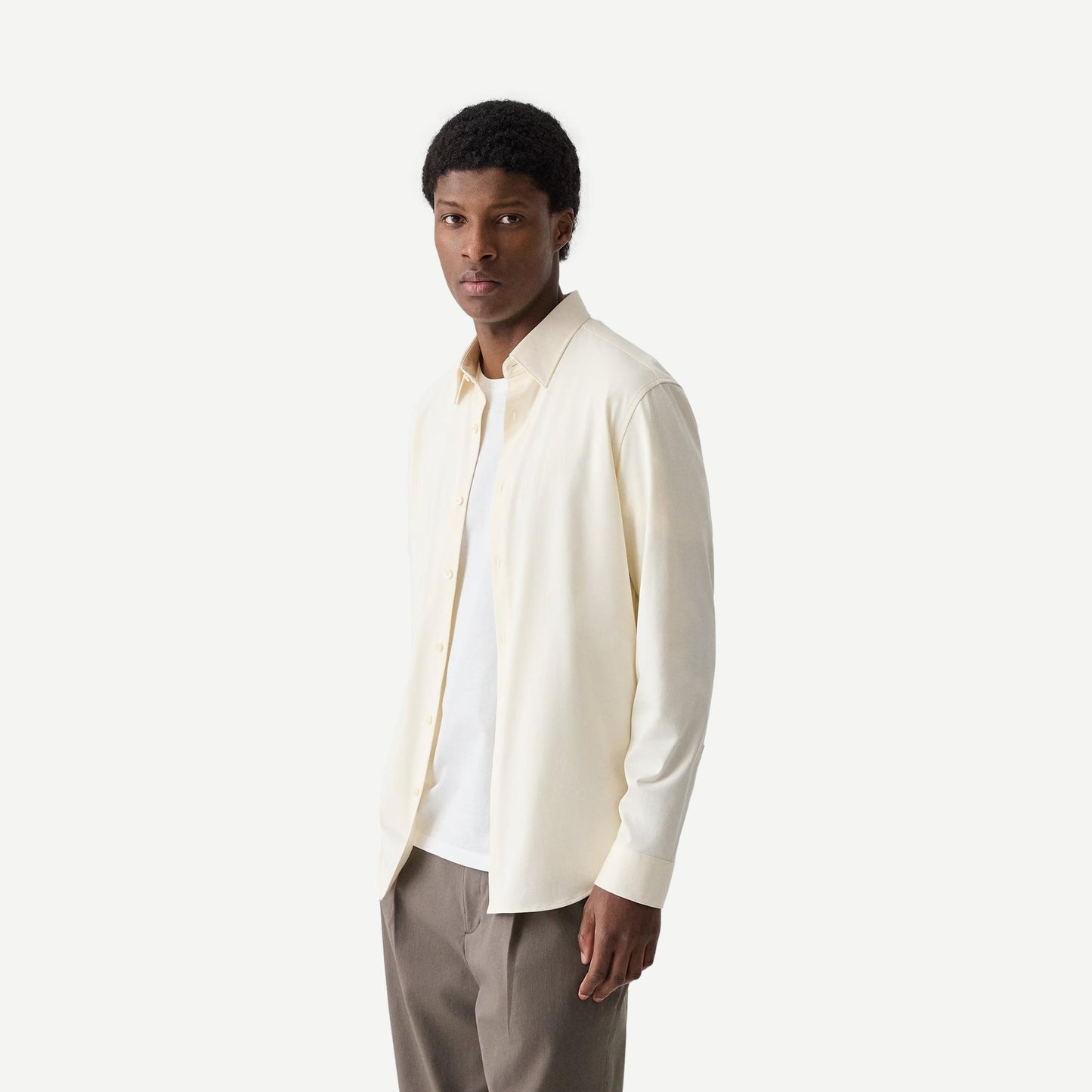 Sylvain Structure L/S Button Down - Seashell - Galvanic.co
