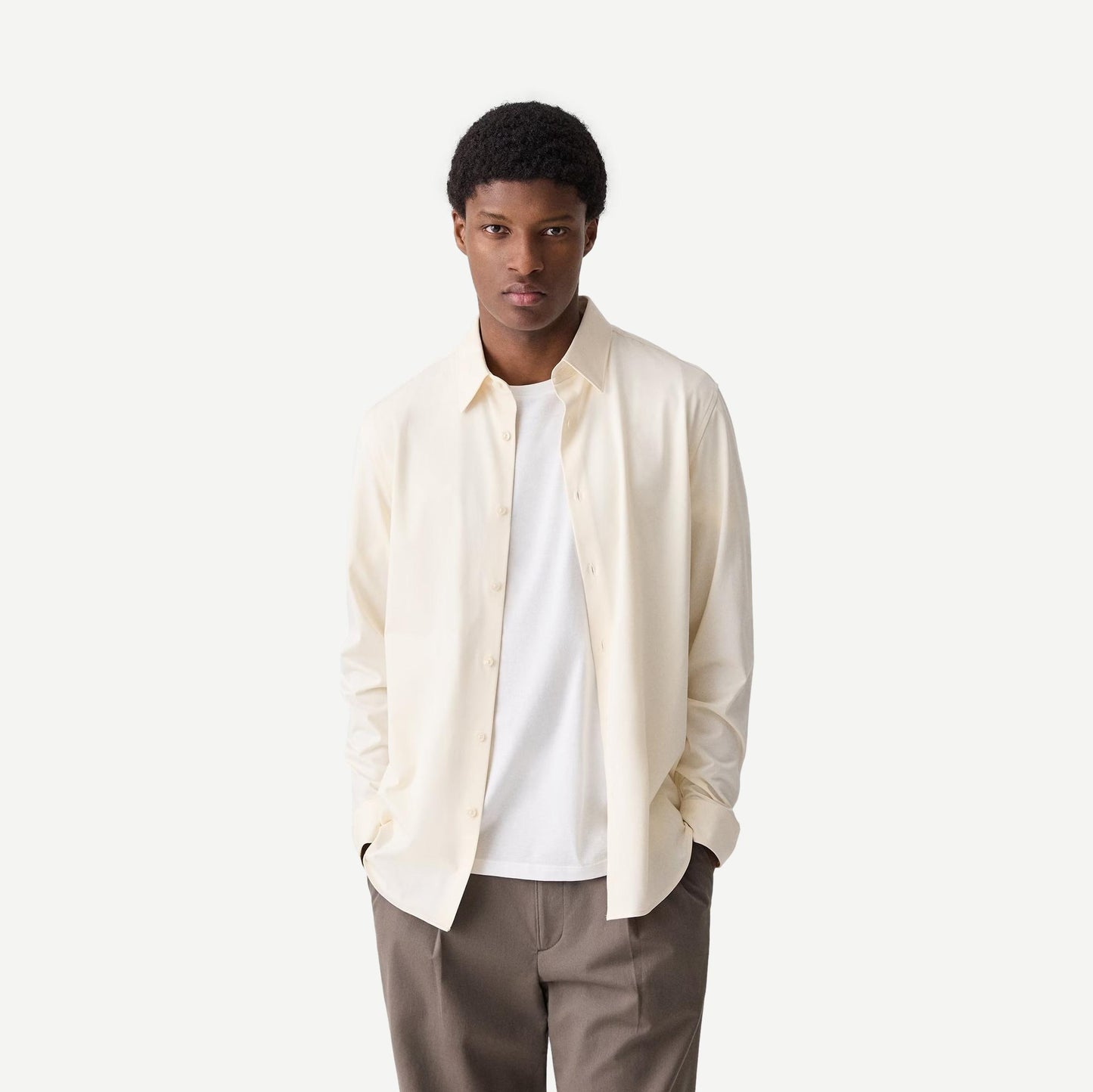 Sylvain Structure L/S Button Down - Seashell - Galvanic.co