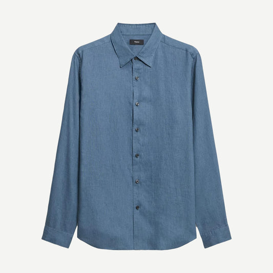 Bering Irving OE Relaxed Long Sleeve Button-Up Shirt by Theory, featuring a casual fit and classic collar in soft fabric.