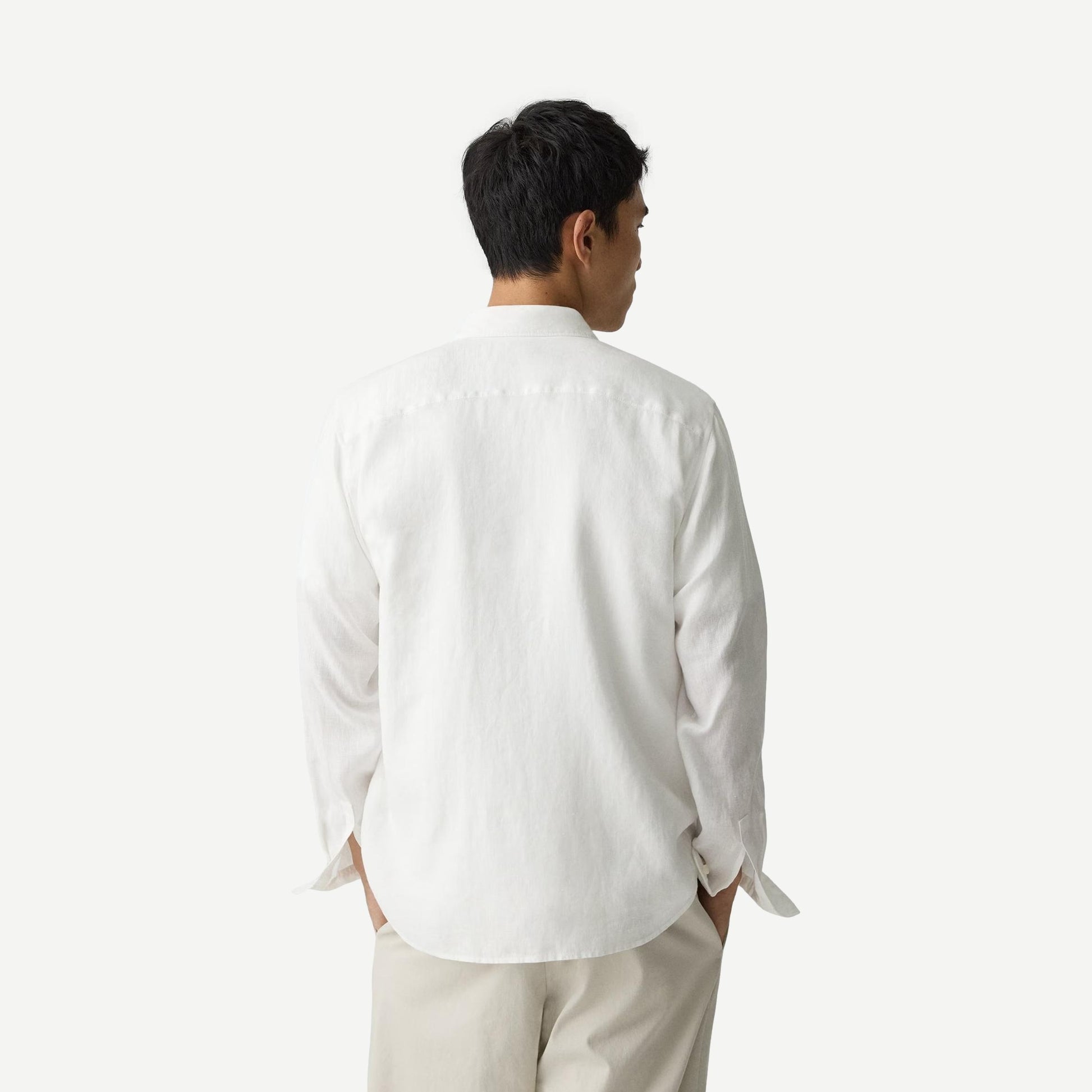 Irving OE Relaxed L/S Button Up - White - Galvanic.co
