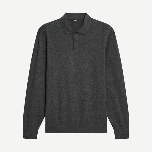 Goris Polo Long Sleeve Shirt - Charcoal Melange