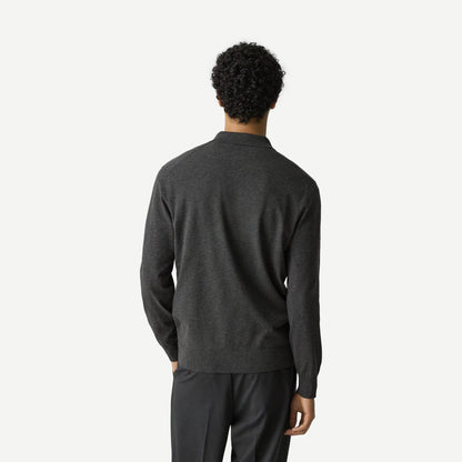 Goris Polo Long Sleeve Shirt - Charcoal Melange