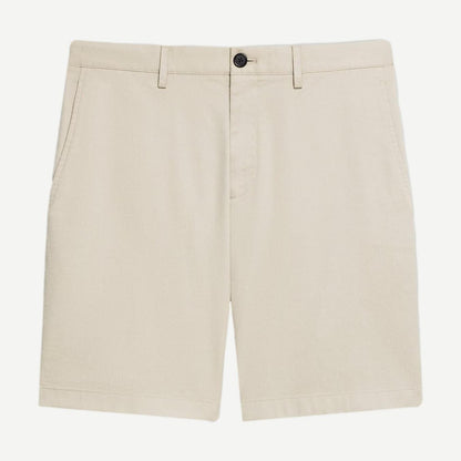 Zaine Stretch Cotton Shorts - Earl Grey - Galvanic.co