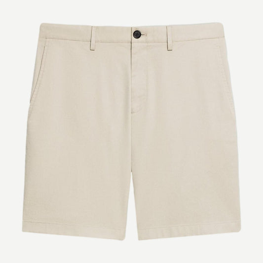 Zaine Stretch Cotton Shorts - Earl Grey - Galvanic.co