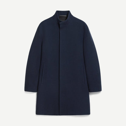 Belvin Textured Wool Blend Coat Melton - Phantom Melange - Galvanic.co