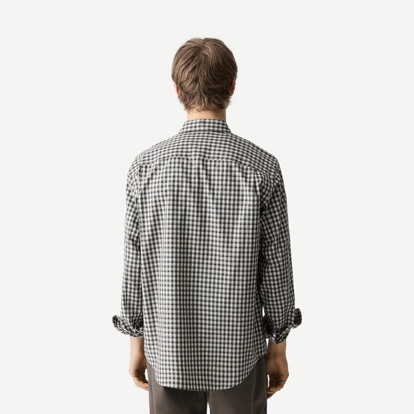 Theory Weekend Shirt in Park Check Ivy Multi featuring a casual plaid design, long sleeves, and button-up front.