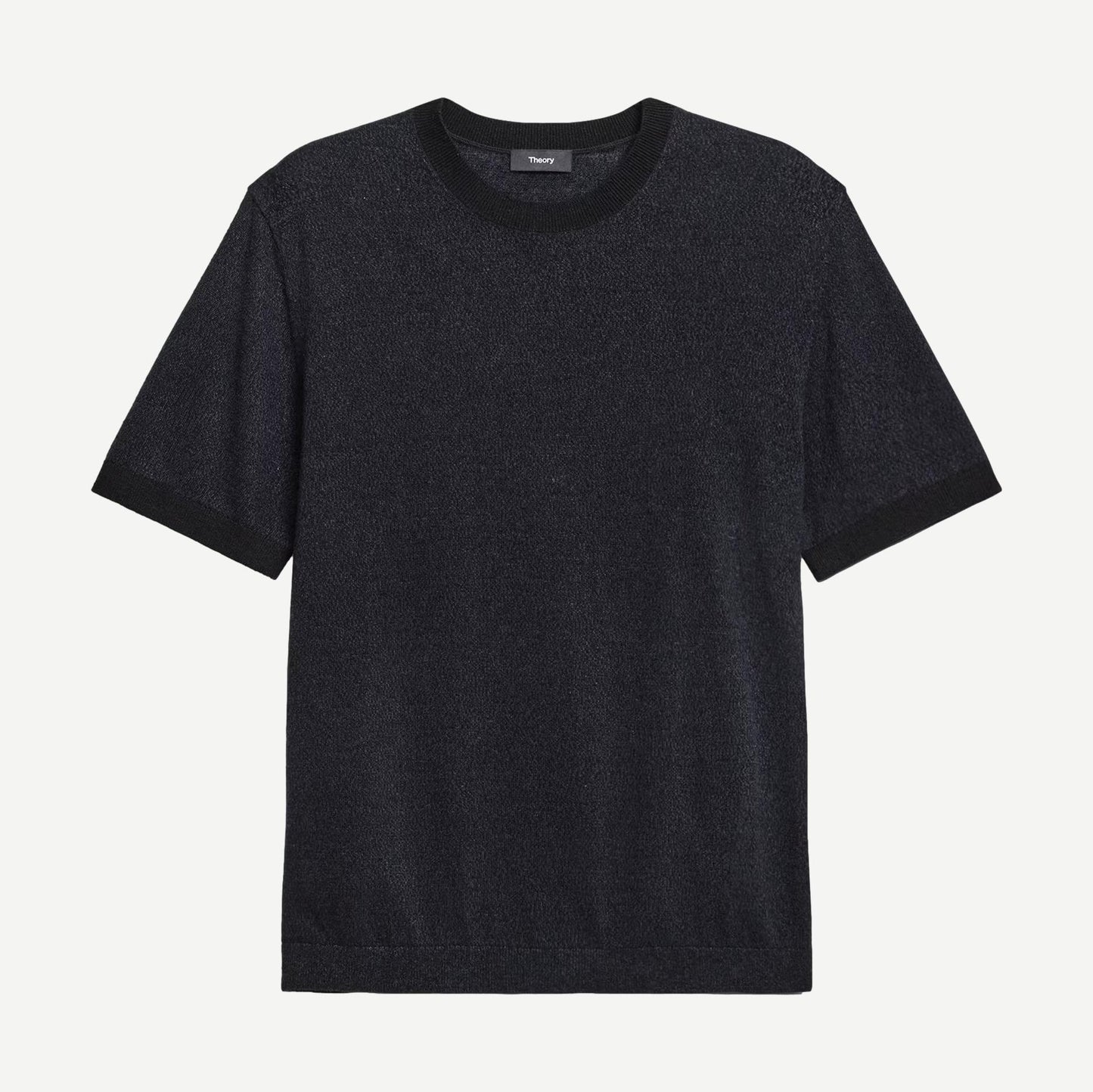 Crewneck Tee Silk Linen - Black - Galvanic.co