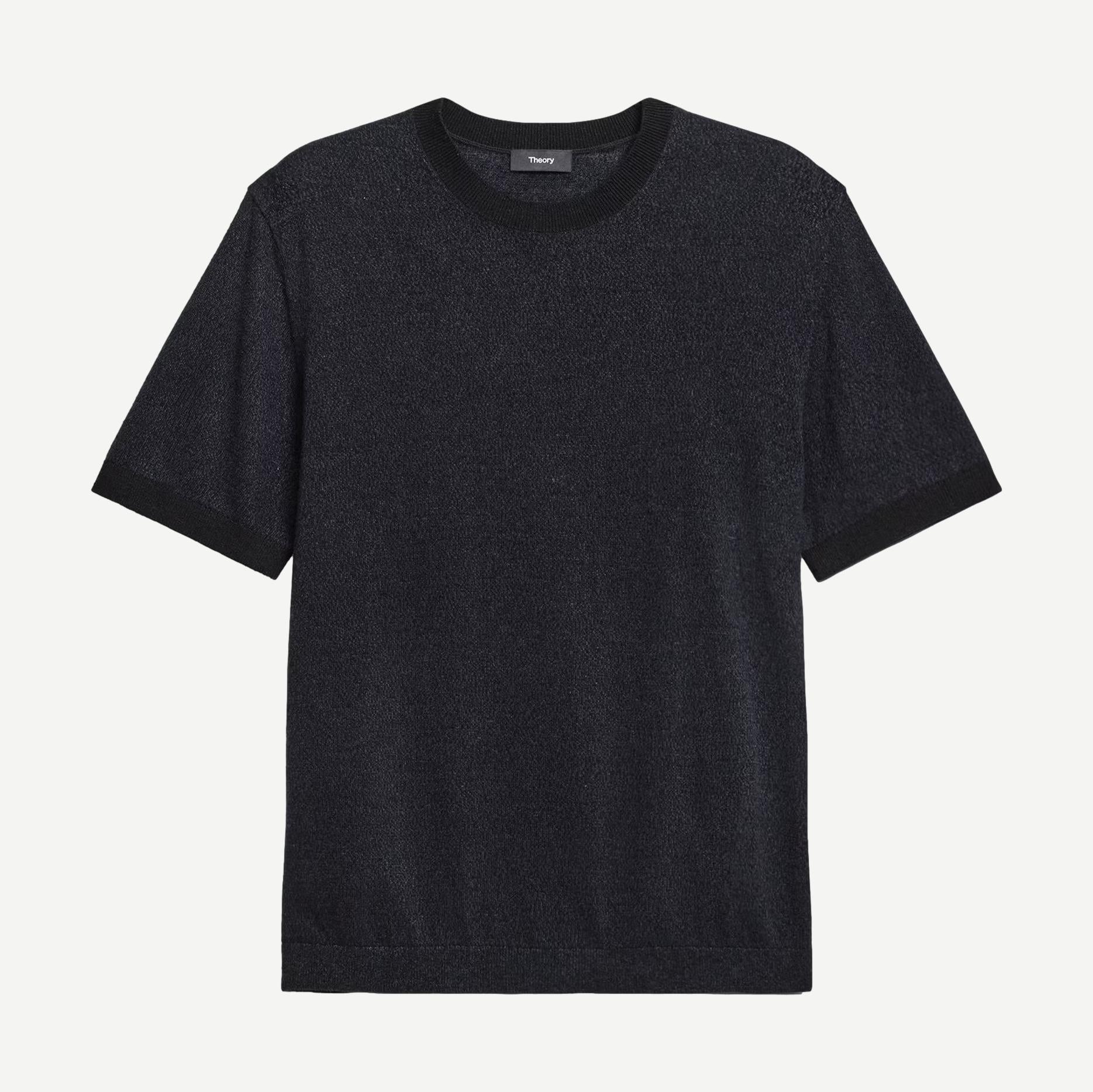 Crewneck Tee Silk Linen - Black - Galvanic.co