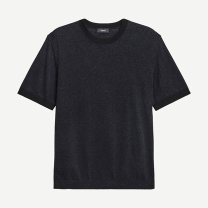 Crewneck Tee Silk Linen - Black - Galvanic.co